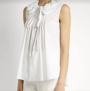 Chloe Cotton Poplin Sleeveless Blouse